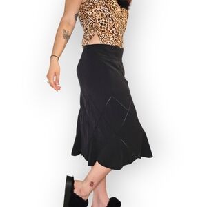 Vintage Y2k DKNY Black Midi Skirt !